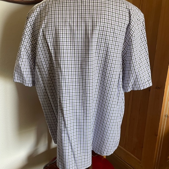 EUC Men's Joseph Abboud XXL short sleeve button down purple/gray checks Like new - Picture 6 of 9